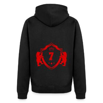 7 Nombre d’armoiries - Veste à capuche bio Premium Unisexe - noir - Dos - Nico (187cm)
