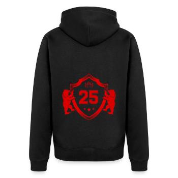 25 Zahl Wappen - Unisex Premium Bio Zip Hoodie - Schwarz - Hinten - Nico (187cm)