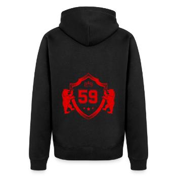 59 Nombre Armoiries - Veste à capuche bio Premium Unisexe - noir - Dos - Nico (187cm)