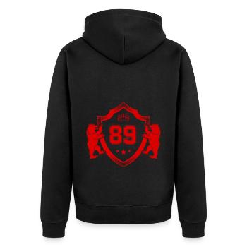 89 Nombre Armoiries - Veste à capuche bio Premium Unisexe - noir - Dos - Nico (187cm)