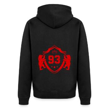 93 Nombre d’armoiries - Veste à capuche bio Premium Unisexe - noir - Dos - Nico (187cm)