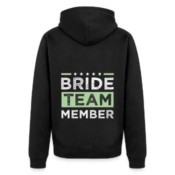 Bride Team - Unisex Premium Bio Zip Hoodie - Schwarz - Hinten - Nico (187cm)