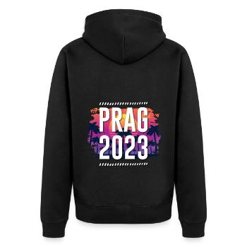Prague 2023 - Veste à capuche bio Premium Unisexe - noir - Dos - Nico (187cm)