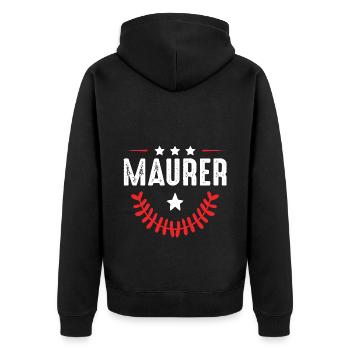 Maurer Beruf - Unisex Premium Bio Zip Hoodie - Schwarz - Hinten - Nico (187cm)