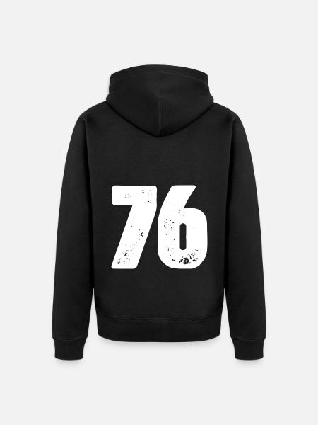 76 Number jersey - Unisex Premium Organic Zip Hoodie - black