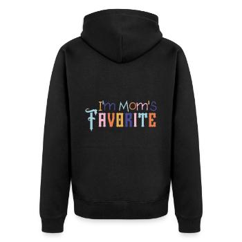 I'm Mom's Favorite Fun Family Sibling Rivalry - Unisex Premium Organic Zip Hoodie - black - Back - Nico (187cm)