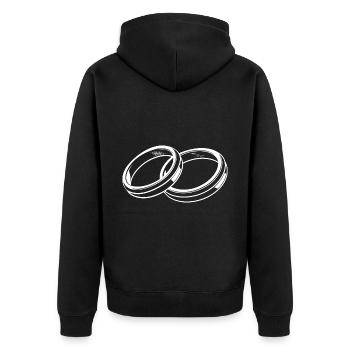 Alliances Symbole Silhouette Mariage - Veste à capuche bio Premium Unisexe - noir - Dos - Nico (187cm)