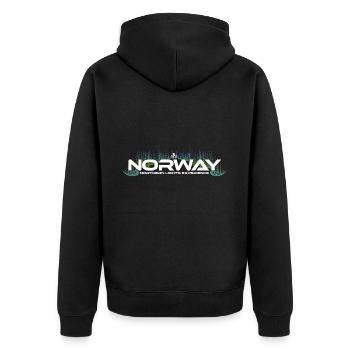 Norway - Northern Lights Experience - Unisex Premium Organic Zip Hoodie - black - Back - Nico (187cm)