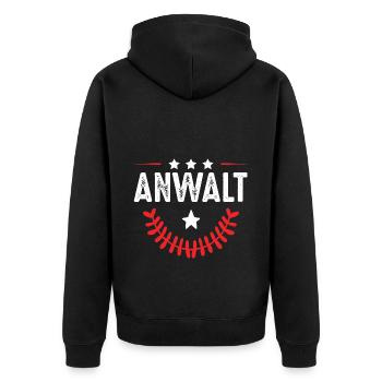 Anwalt Beruf - Unisex Premium Bio Zip Hoodie - Schwarz - Hinten - Nico (187cm)