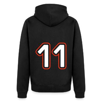 11 Number symbol - Unisex Premium Organic Zip Hoodie - black - Back - Nico (187cm)