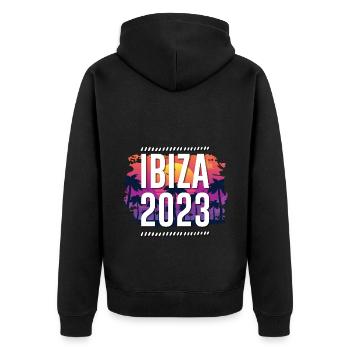 Ibiza 2023 - Veste à capuche bio Premium Unisexe - noir - Dos - Nico (187cm)