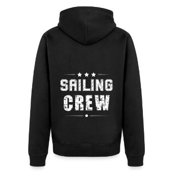 Sailing Crew - Unisex Premium Bio Zip Hoodie - Schwarz - Hinten - Nico (187cm)