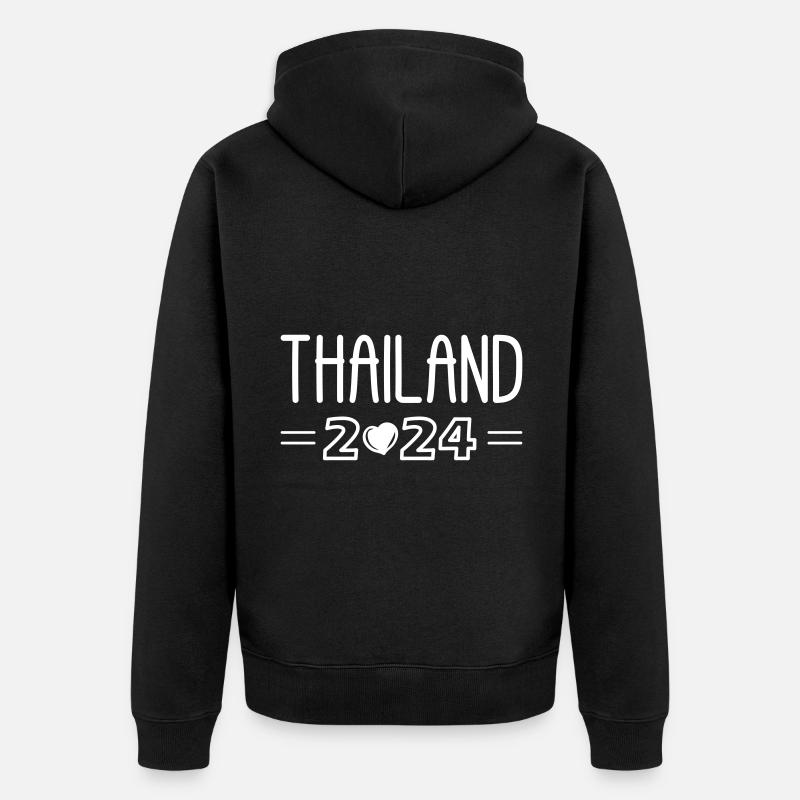 Thaïlande 2024 Coeur - Veste à capuche bio Premium Unisexe - noir