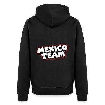 Mexico Team - Unisex Premium Organic Zip Hoodie - black - Back - Nico (187cm)