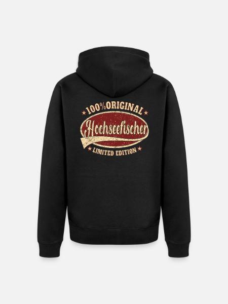 Hochseefischer 100% Original - Unisex Premium Bio Zip Hoodie - Schwarz