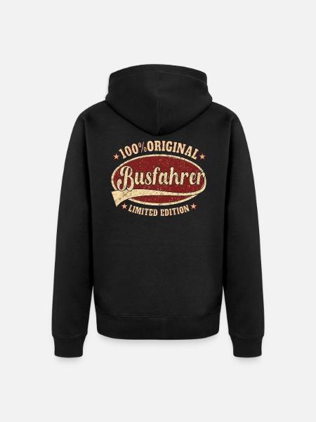 Busfahrer 100% Original Busfahrer - Unisex Premium Bio Zip Hoodie - Schwarz