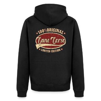 Cane Corso 100% Original Cane Corso - Unisex Premium Organic Zip Hoodie - black - Back - Nico (187cm)