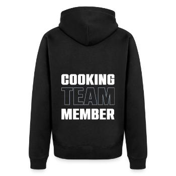 Cooking Team - Unisex Premium Organic Zip Hoodie - black - Back - Nico (187cm)
