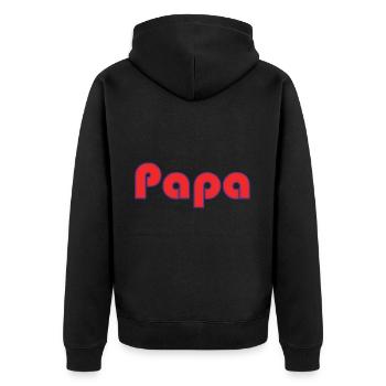 HAPPY BIRTHDAY DAD. DAD. FATHER's DAY. FATHER - Unisex Premium Organic Zip Hoodie - black - Back - Nico (187cm)