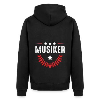 Musiker Beruf - Unisex Premium Bio Zip Hoodie - Schwarz - Hinten - Nico (187cm)