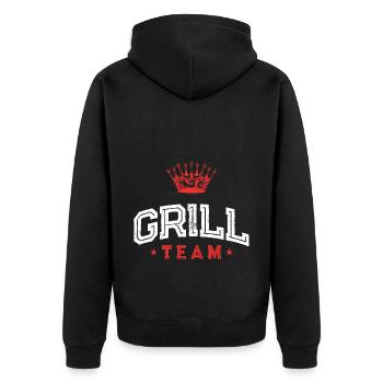 Grill Team - Unisex Premium Bio Zip Hoodie - Schwarz - Hinten - Nico (187cm)