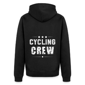 Cycling Crew - Unisex Premium Organic Zip Hoodie - black - Back - Nico (187cm)
