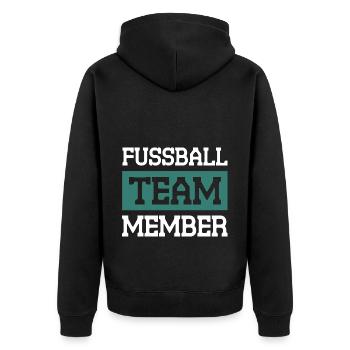 Équipe de football - Veste à capuche bio Premium Unisexe - noir - Dos - Nico (187cm)