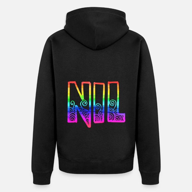 nil rs regenbogen - Unisex Premium Bio Zip Hoodie - Schwarz