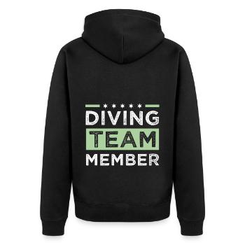 Diving Team - Unisex Premium Organic Zip Hoodie - black - Back - Nico (187cm)