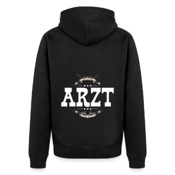 Arzt Beruf - Unisex Premium Bio Zip Hoodie - Schwarz - Hinten - Nico (187cm)
