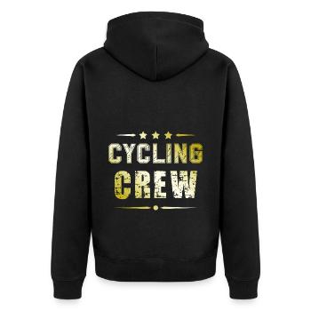Cycling Crew - Unisex Premium Bio Zip Hoodie - Schwarz - Hinten - Nico (187cm)