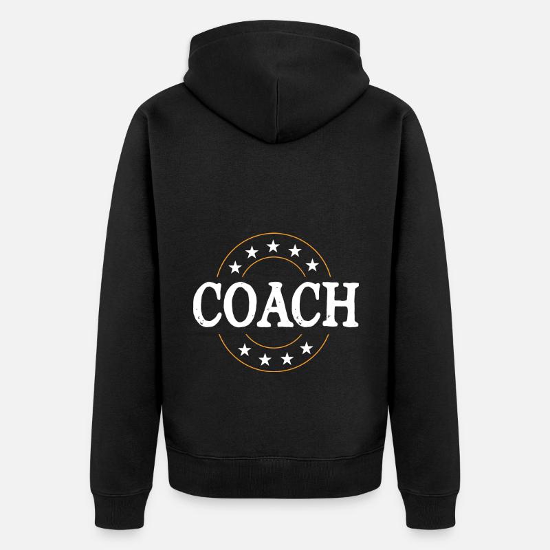 Coach Trainer - Unisex Premium Bio Zip Hoodie - Schwarz