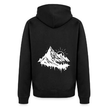 Mountains Silhouette Nature Symbol - Unisex Premium Organic Zip Hoodie - black - Back - Nico (187cm)