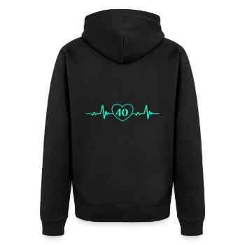 40. Geburtstag vierzig 40 Geburtstagsparty - Unisex Premium Bio Zip Hoodie - Schwarz - Hinten - Nico (187cm)