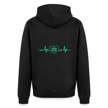 22e anniversaire Coeur 22 - Veste à capuche bio Premium Unisexe - noir - Dos - Nico (187cm)