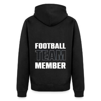 Équipe de football - Veste à capuche bio Premium Unisexe - noir - Dos - Nico (187cm)
