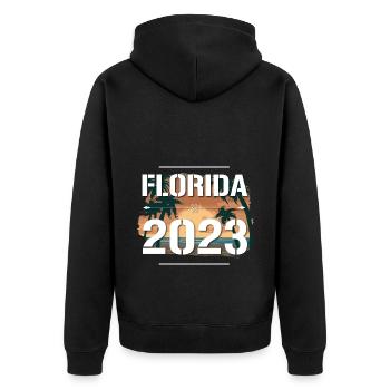 Florida 2023 - Unisex Premium Organic Zip Hoodie - black - Back - Nico (187cm)