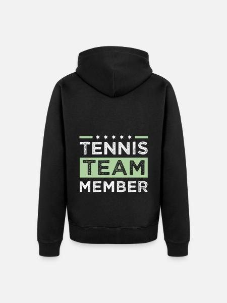 Tennis Team - Unisex Premium Organic Zip Hoodie - black