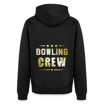 Bowling Crew - Unisex Premium Organic Zip Hoodie - black - Back - Nico (187cm)