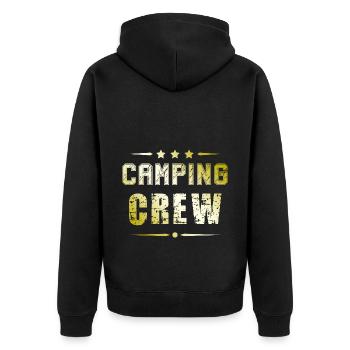 Camping Crew - Unisex Premium Organic Zip Hoodie - black - Back - Nico (187cm)