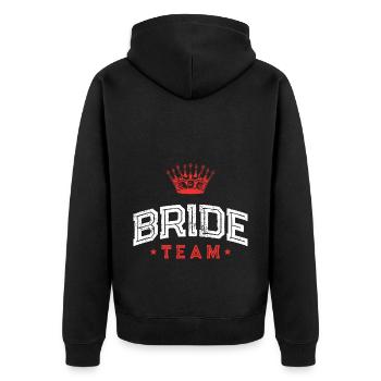Bride Team Braut Bachelorette - Unisex Premium Bio Zip Hoodie - Schwarz - Hinten - Nico (187cm)