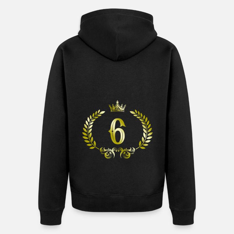 6 Couronne numérique - Veste à capuche bio Premium Unisexe - noir