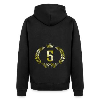 5 Number Wreath - Unisex Premium Organic Zip Hoodie - black - Back - Nico (187cm)