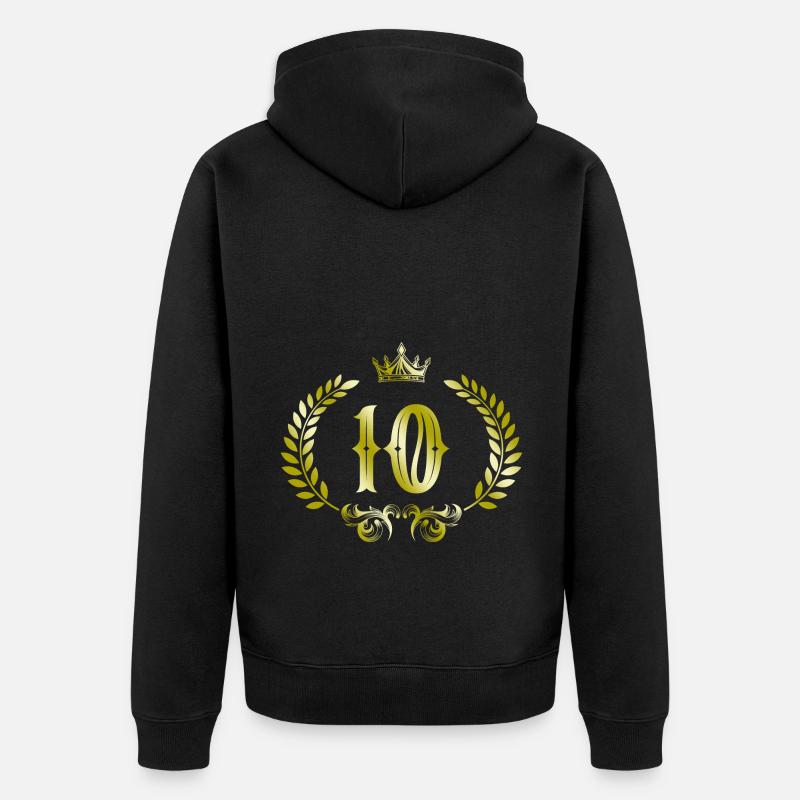 10 Couronne numérique - Veste à capuche bio Premium Unisexe - noir