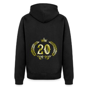 Couronne de 20 chiffres - Veste à capuche bio Premium Unisexe - noir - Dos - Nico (187cm)