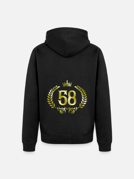 58 Number Wreath - Unisex Premium Organic Zip Hoodie - black