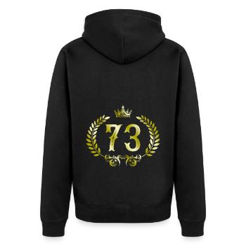 73 Number wreath - Unisex Premium Organic Zip Hoodie - black - Back - Nico (187cm)