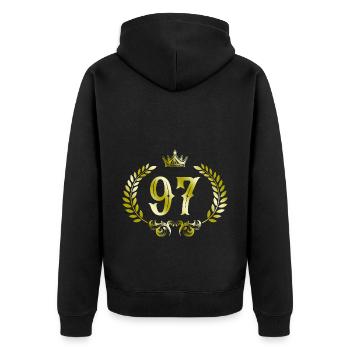 97 Nombre de couronnes - Veste à capuche bio Premium Unisexe - noir - Dos - Nico (187cm)