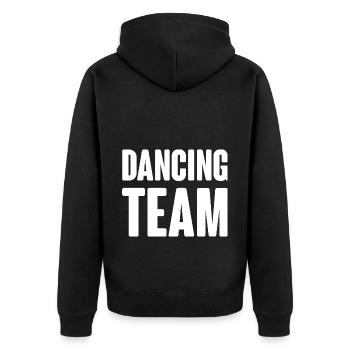 Dancing Team - Unisex Premium Bio Zip Hoodie - Schwarz - Hinten - Nico (187cm)