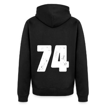 74 Number jersey - Unisex Premium Organic Zip Hoodie - black - Back - Nico (187cm)